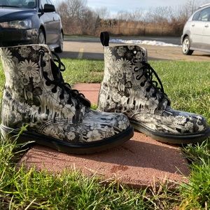 Dr. Martens black floral slime pascal boots